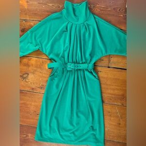 VTG 80s "Wimbledon" green knit dress 14P